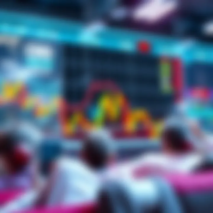 A stock market chart indicating a drop, with concerned investors looking at their phones, symbolizing the $70B unburn challenge.