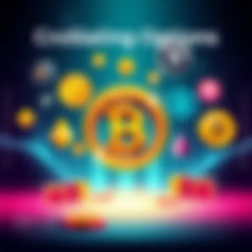 An illustration showing various cryptocurrency symbols and staking rates, highlighting competitive options for CRO investments