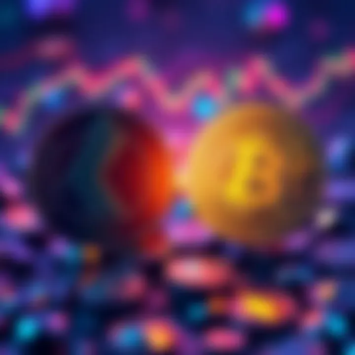 A comparison of CRO and Bitcoin symbols representing investment choices