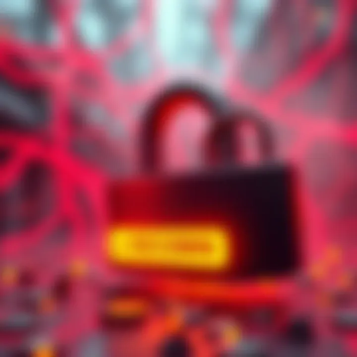 Cronos Blockchain Shutdown A visual representation of Cronos blockchain shutting down after a security attack, showing a locked digital padlock and the Tectonic logo with warning signs.