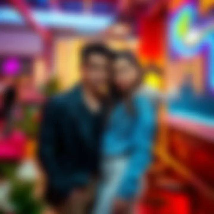 Cruz and Josie posing together in a vibrant setting, showcasing their unique fashion style and chemistry during the photoshoot.
