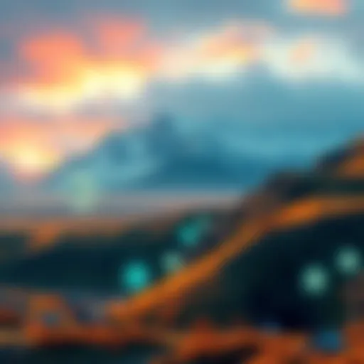 A vision of a stateless society in Greenland featuring cryptocurrency symbols and AI elements, representing individual freedom and innovation.