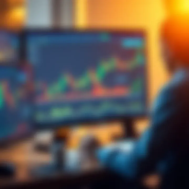 A person analyzing cryptocurrency charts on a computer while preparing for a market surge