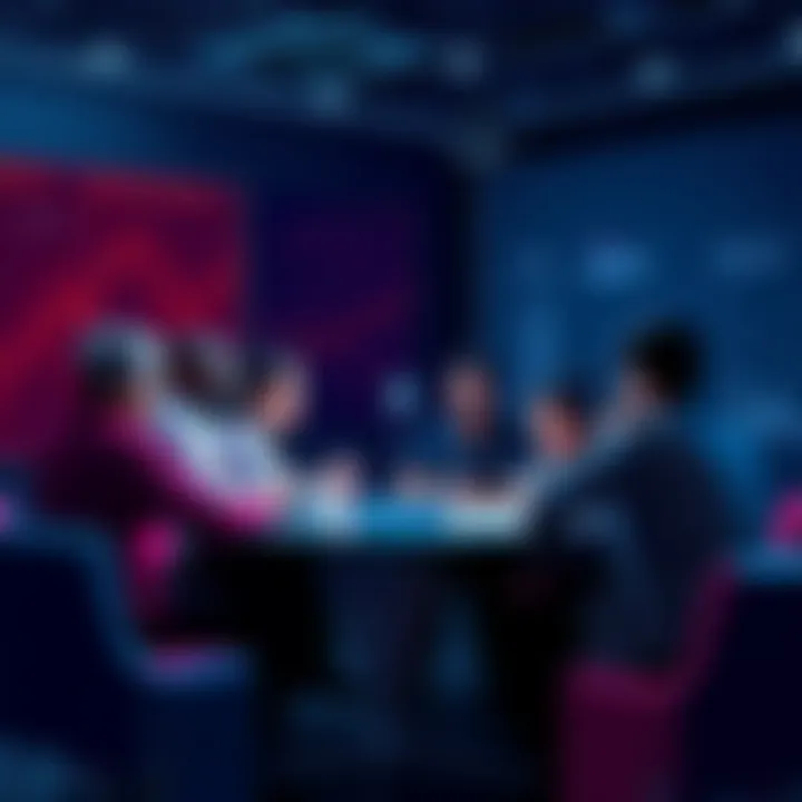 A group of people gathered around a table sharing ideas about DeFi and Ethereum trends
