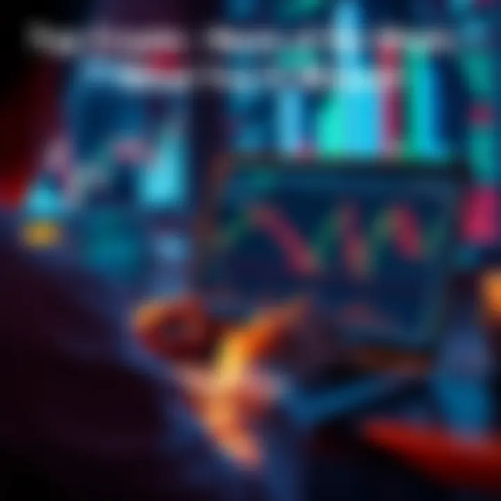 Crypto News Overview A person reading crypto news on a laptop with charts and graphs on screen, showing market trends