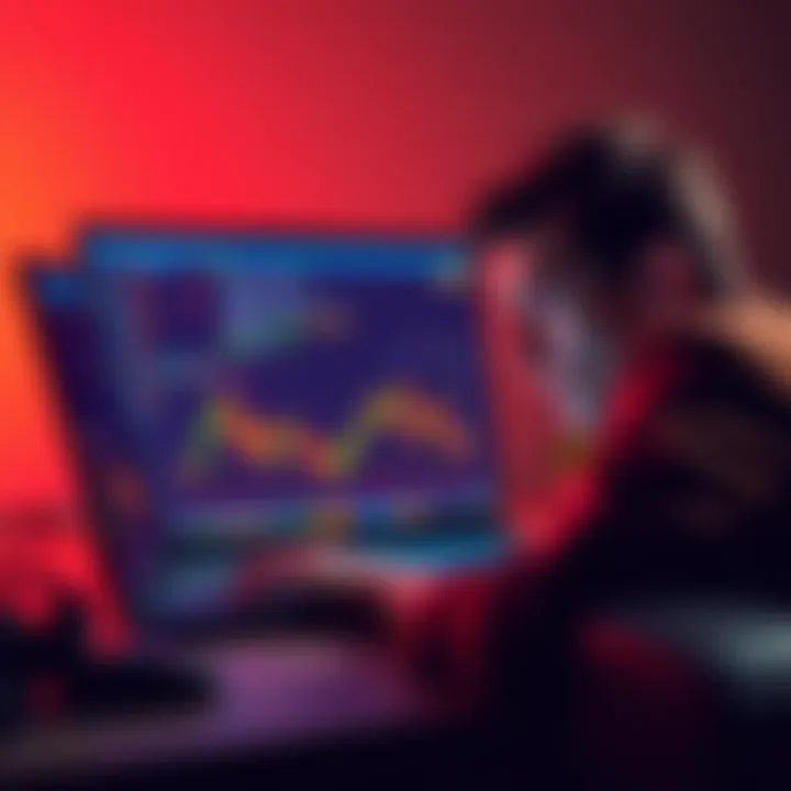 A person looking worried while checking their crypto account on a laptop, showing unauthorized trades and losses on the screen.