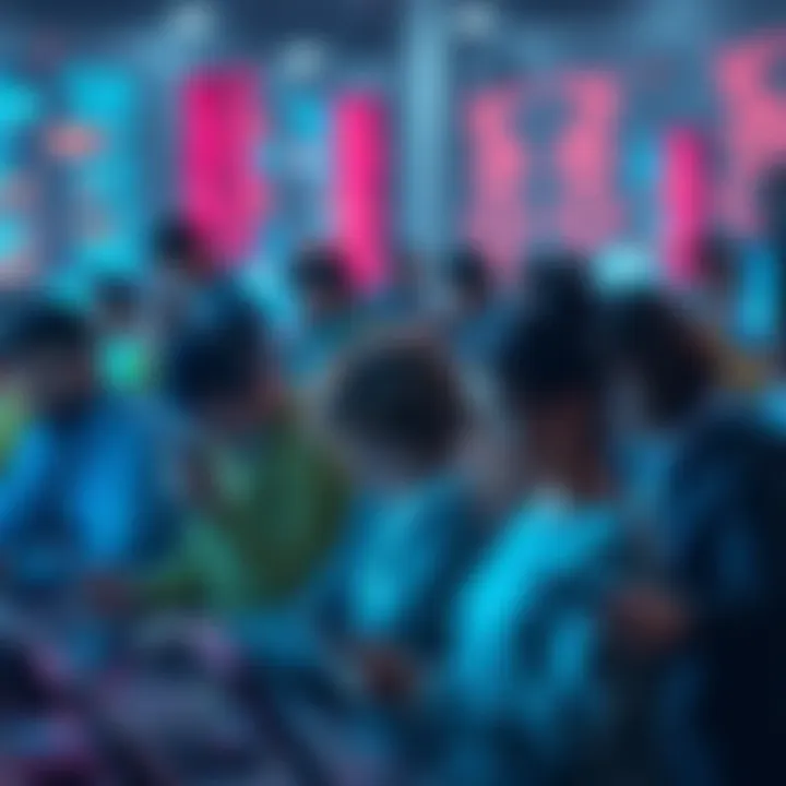 A diverse group of people interacting with Crypto AI tools on their devices, showcasing various daily use cases and security measures.