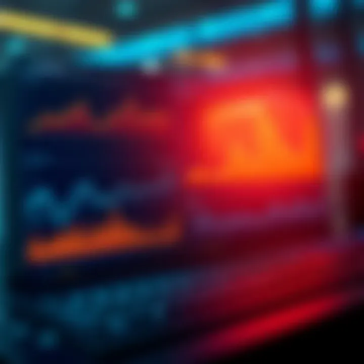 A digital dashboard displaying cryptocurrency data and trends with graphs and charts