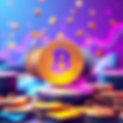 Illustration showing different cryptocurrency coins merging into one before a withdrawal, symbolizing asset consolidation during account closure.