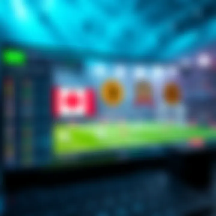 A digital betting platform interface showing cryptocurrency options for World Cup matches in Canada