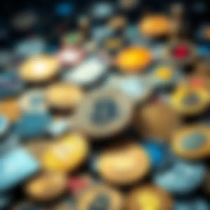 A collection of popular cryptocurrencies displayed with symbols and market trends, tailored for first-time investors in 2025.