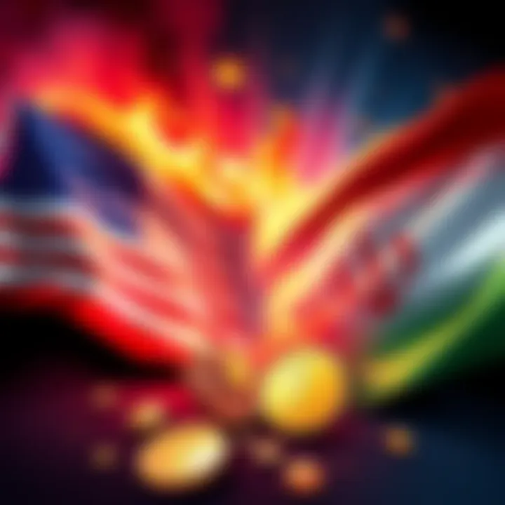 Illustration showing U.S. and Iranian flags alongside cryptocurrency symbols, depicting the ongoing tensions and seizures of crypto assets.