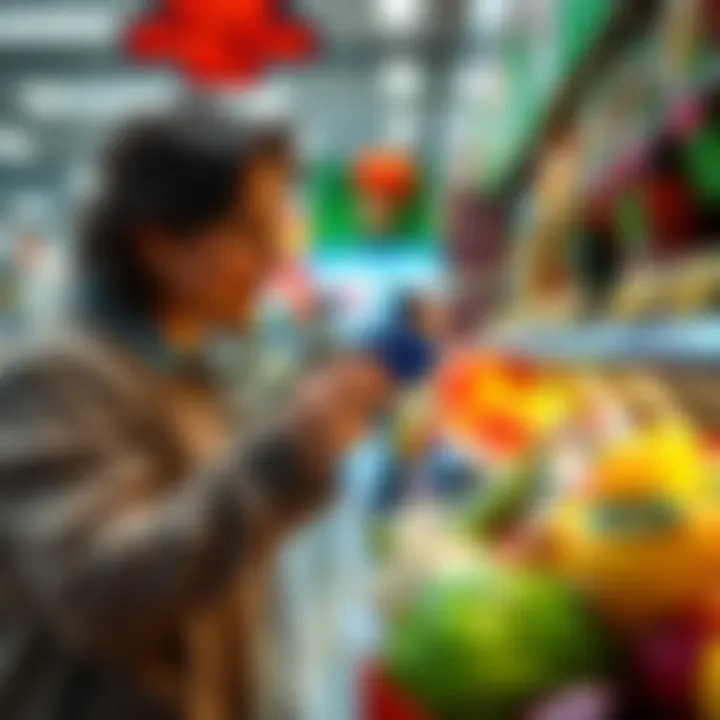 Person using a crypto debit card to pay for groceries at a store