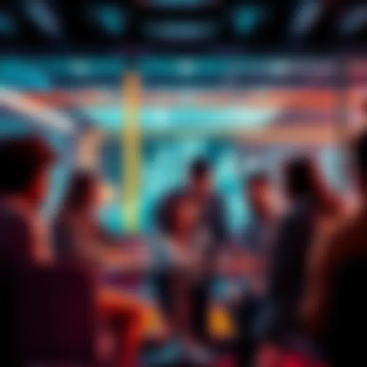 A group of people discussing cryptocurrency trends and tips in a casual setting.