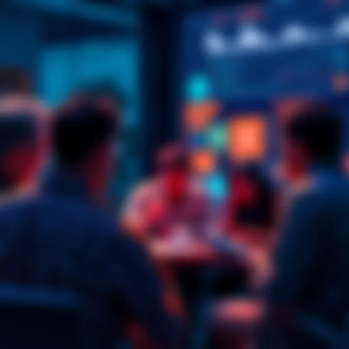 Crypto Discussion Group A group of people engaged in a discussion about cryptocurrency, sharing insights and trends.