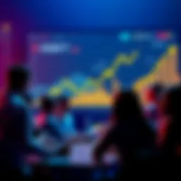 People discussing easy earning programs in crypto, focusing on platforms like Bibyt with charts and growth visuals in the background.