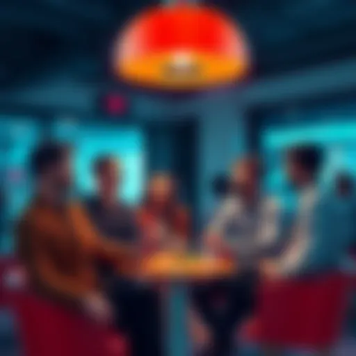 A group of people sharing tips on earning in cryptocurrency in a casual setting