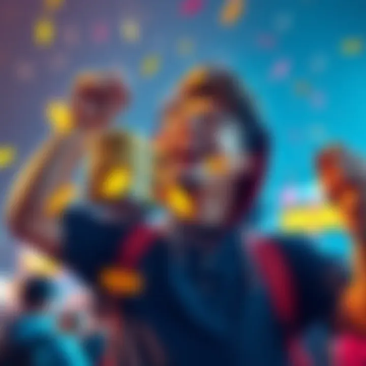 A person celebrating with a large stack of $VRA tokens and a joyful expression.