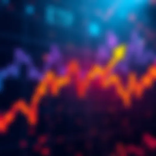 Graph showing fluctuations in crypto ETF investments due to Gulf tensions with arrows indicating volatility.