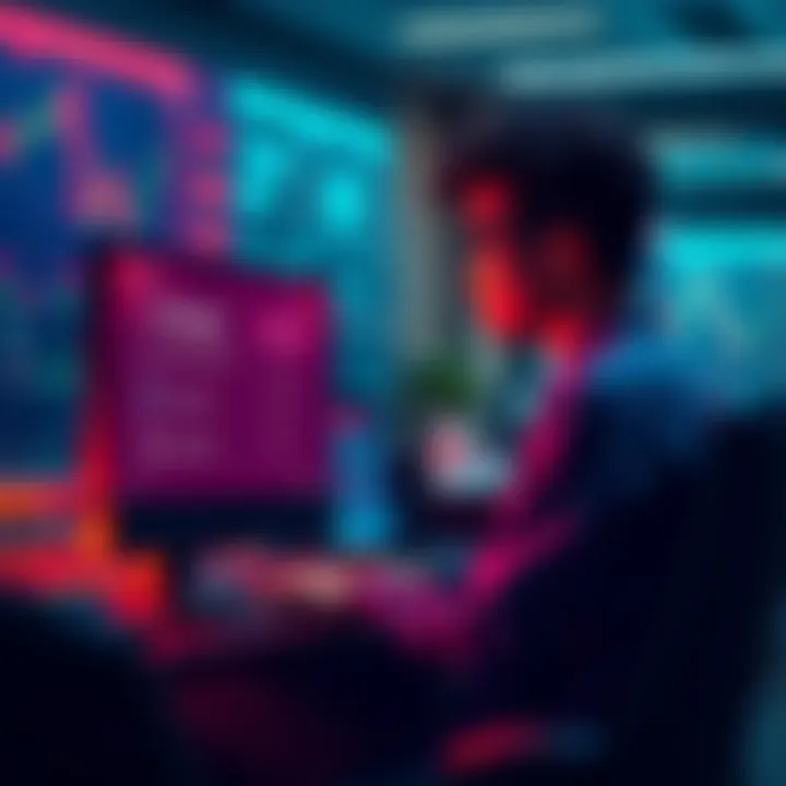 A beginner using a computer to choose a crypto exchange with user-friendly interface options displayed.