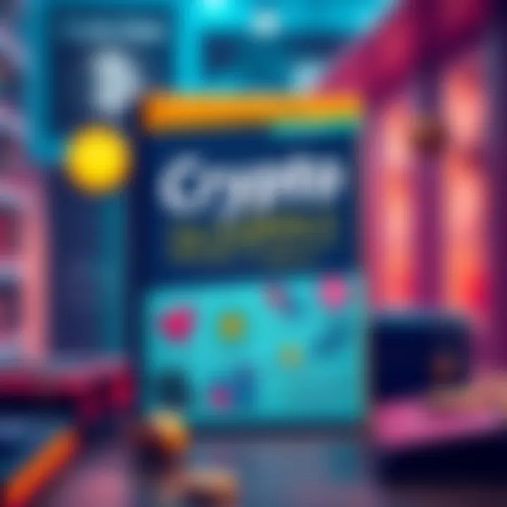 A colorful book cover showing the title 'Crypto for Dummies' with illustrations of Bitcoin, blockchain symbols, and a wallet.