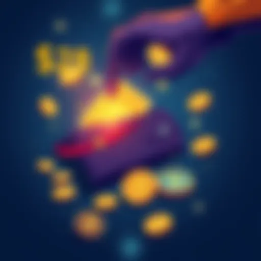 Illustration showing a digital wallet being robbed, symbolizing a cryptocurrency heist, with privacy coins icons around it.