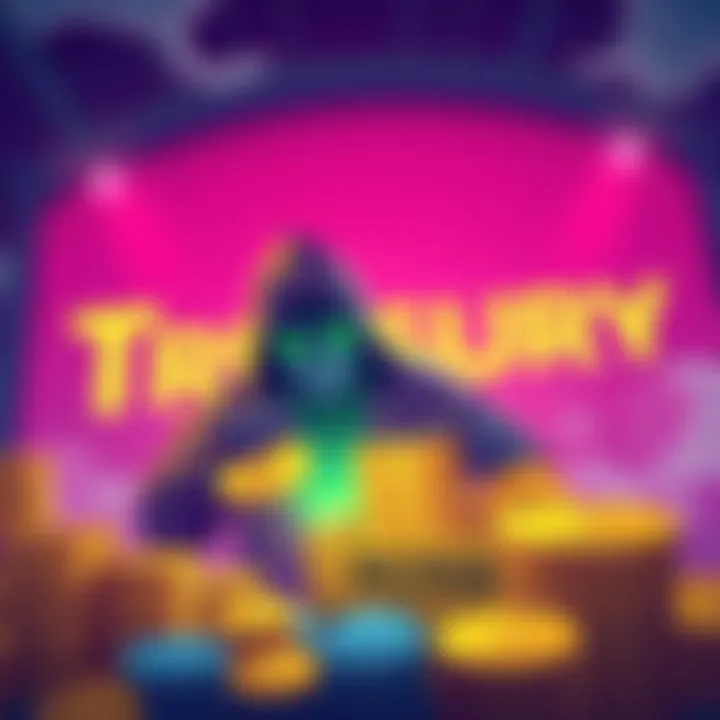 A visual representation of a thief pulling off a heist in the crypto world, with stacks of digital coins and a large treasury sign in the background.