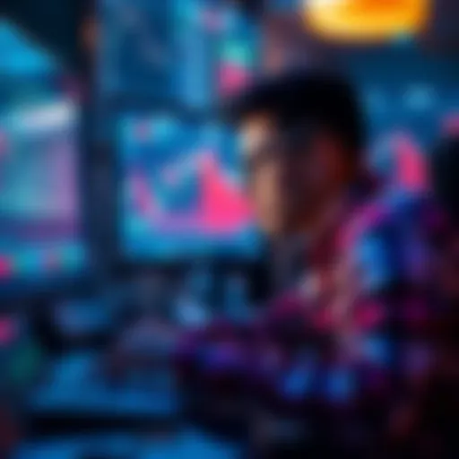 A person analyzing cryptocurrency charts and graphs on a computer, planning to maximize deposits on exchanges.