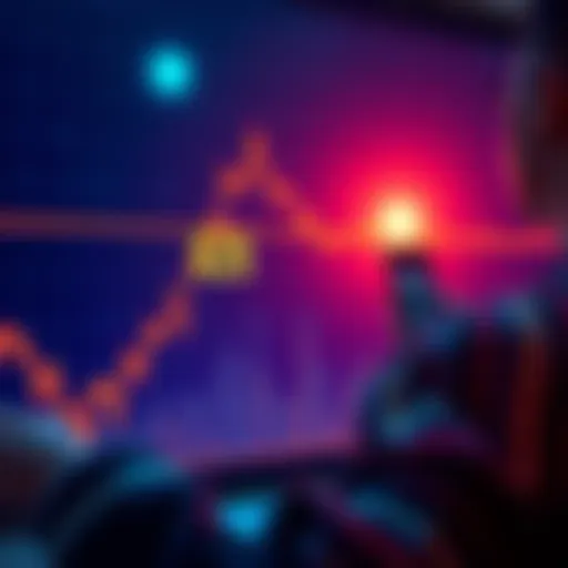 A person looking at a graph showing rising cryptocurrency prices with a $25 mark highlighted, considering a crypto investment