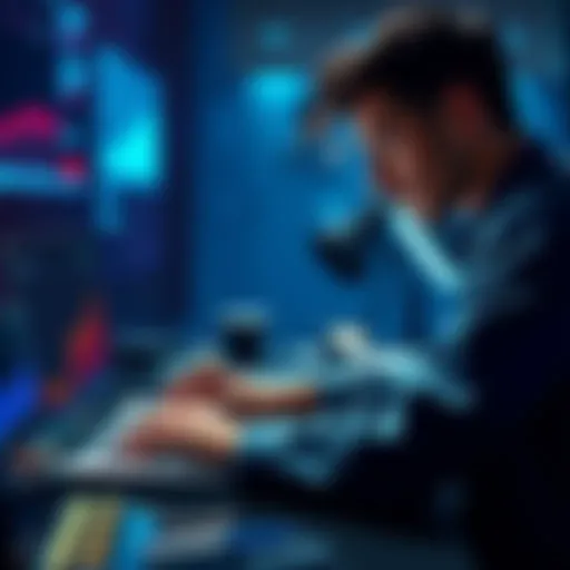 A person looking at a graph of rising cryptocurrency values on a laptop, contemplating their investment choices