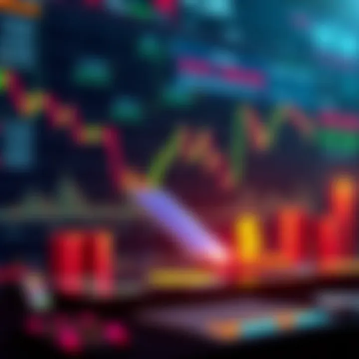 A digital representation of traditional investing principles applied to cryptocurrency, featuring graphs and currency symbols.