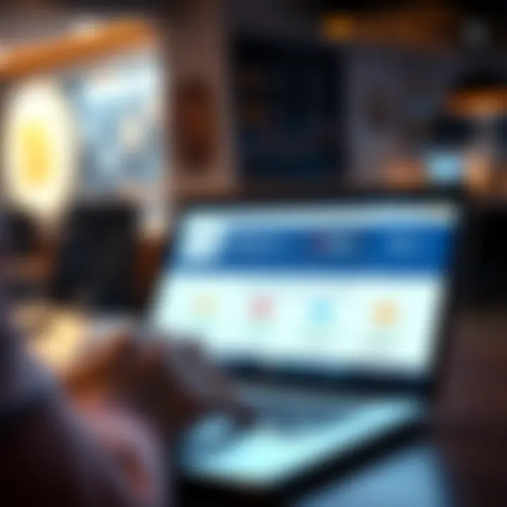 A person looking at three different crypto loan platforms on a laptop, with highlights on LTV ratios and loan amounts, representing the decision process for borrowing against ETH.