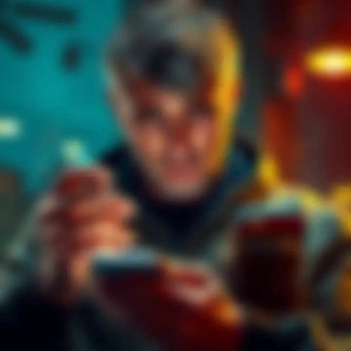 A person looking worried while checking their crypto wallet on a smartphone, showing a negative balance.