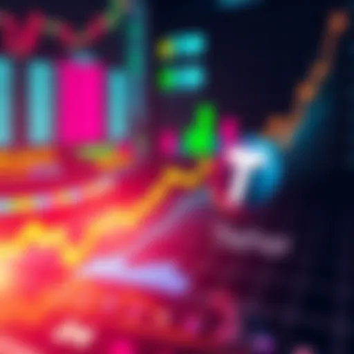 Graph showing a decrease in cryptocurrency trading volume with Tether's logo prominently displayed