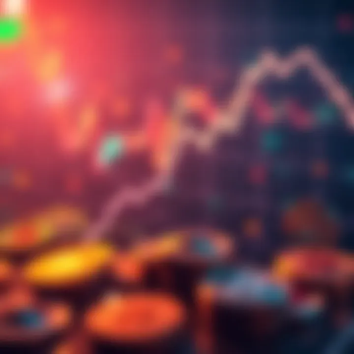 Graph showing a downward trend in cryptocurrency values, highlighting coins like XRP and Sol