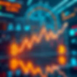 A graphic showing a downward trend in cryptocurrency prices along with social media icons of influencers