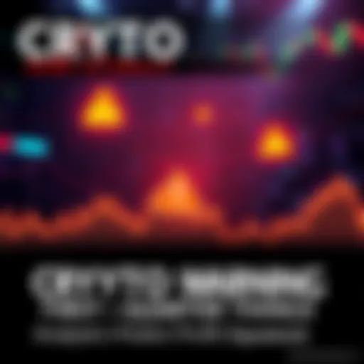 Graph showing decline in cryptocurrency values with warning signs