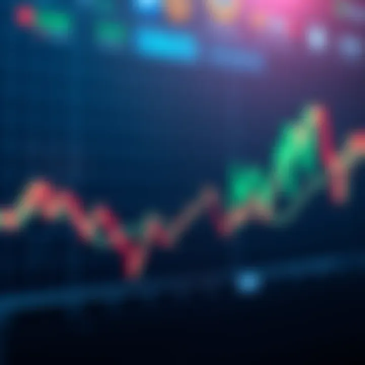 Graph showing a decline in cryptocurrency prices with negative trend lines