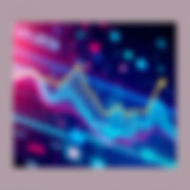 An illustration showing upward and downward trends in cryptocurrency prices, with visual elements representing ETF flows and liquidity shifts, capturing market sentiment changes.