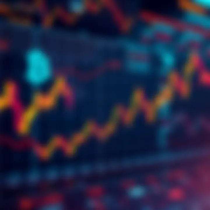 A graph showing fluctuations in cryptocurrency prices with upward and downward trends, representing market uncertainty.