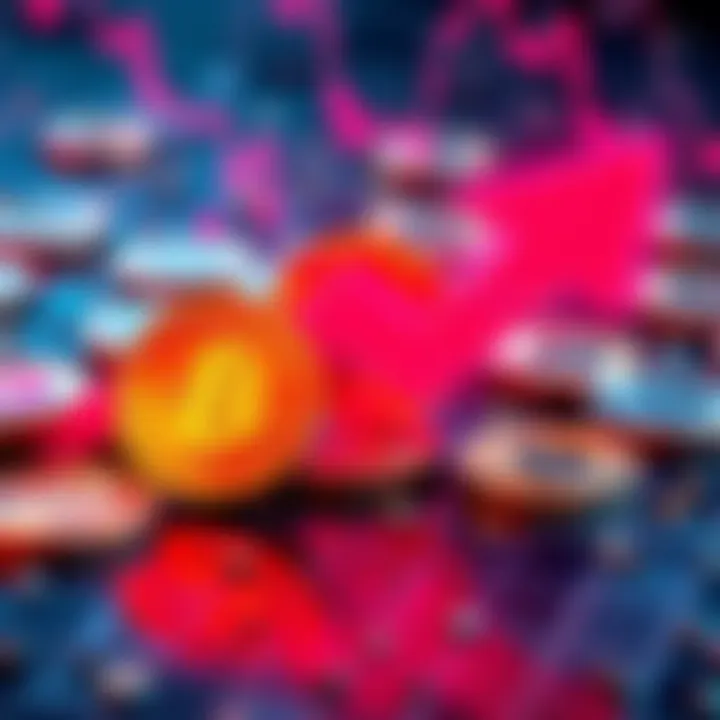 Graphic showing cryptocurrency symbols with a downward trend arrow illustrating significant financial losses from cyberattacks.