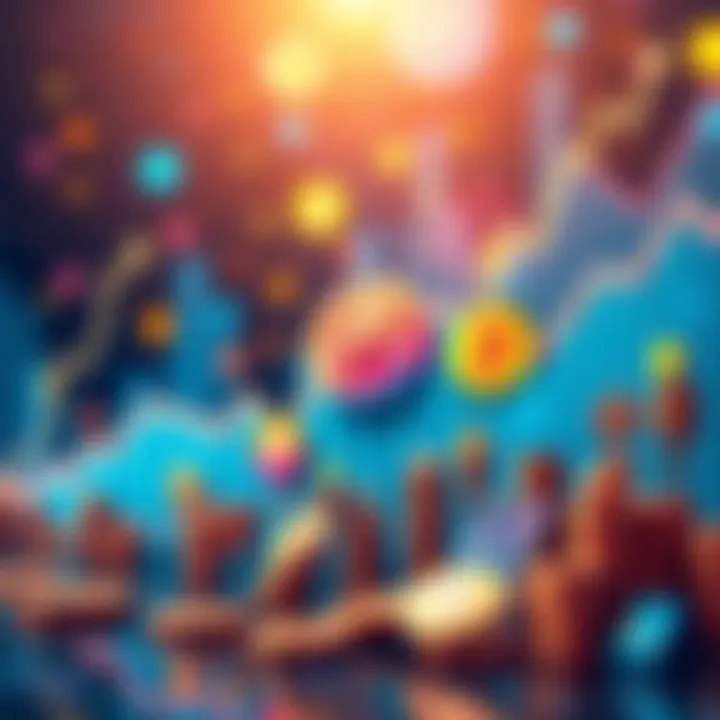 Illustration of various crypto protocols thriving in 2026, showcasing growth charts and digital currency symbols, highlighting revenue generation in the market.