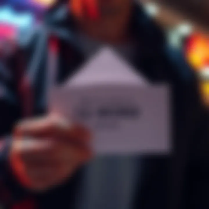 A person is holding a sealed envelope with a 12-word phrase for accessing cryptocurrency.