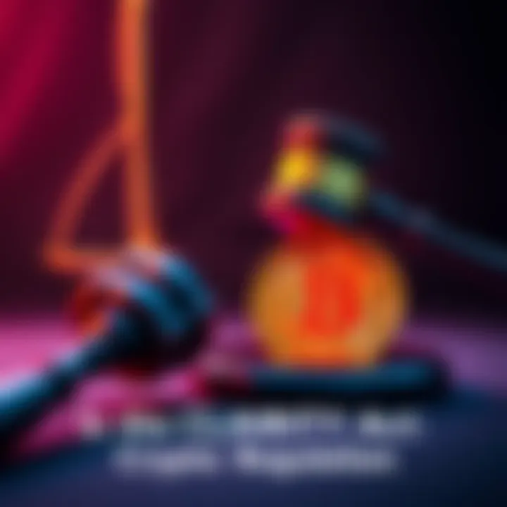 A gavel and a Bitcoin symbol representing cryptocurrency regulation