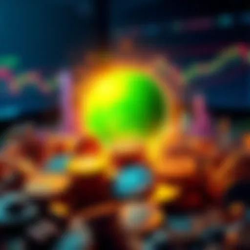 A visual representation of delta-neutral strategies in crypto farming with tokens and charts