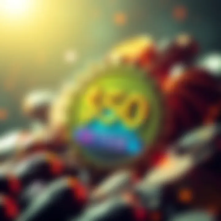 A vibrant graphic showing a $50 reward symbol with a crypto theme and a referral code prominently displayed.