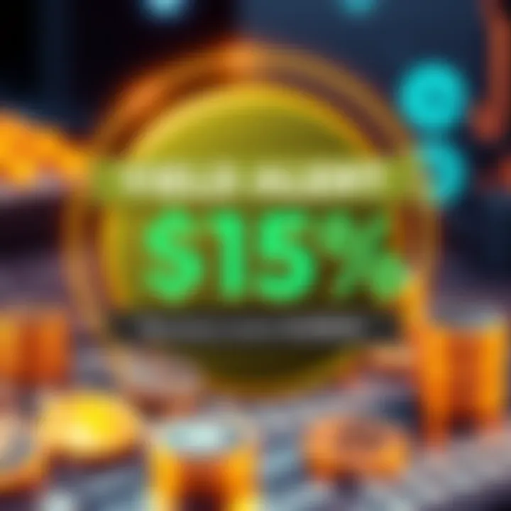 A graphic showing $USDT and $USDC with a 15% savings rate banner, highlighting the urgency for new users to act quickly.