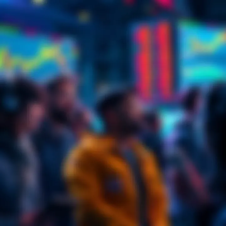 Crypto Traders Exploring RWA Stocks Group of people looking at stock market trends on screens, showing interest in Real World Asset stocks like ONDO and xStockx