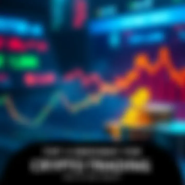 A graphic showing three essential rules for investing in cryptocurrency, featuring a chart with upward trends and digital currency symbols.