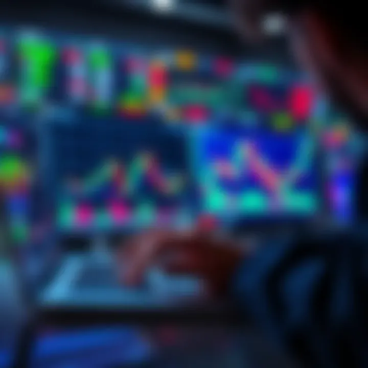 A person analyzing cryptocurrency charts on a laptop, highlighting strategic trading methods.